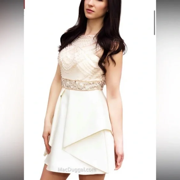 Mac Duggal | Dresses | Mac Duggal Beaded Mini Dress Size 6 | Poshmark